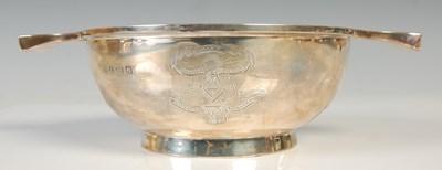 Lot 124 - An early 20th century silver quaich of Masonic...