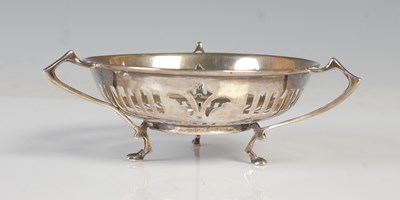 Lot 144 - A Birmingham silver three handled bon-bon dish...