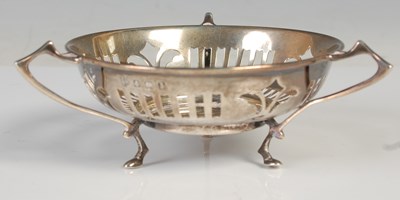 Lot 144 - A Birmingham silver three handled bon-bon dish...