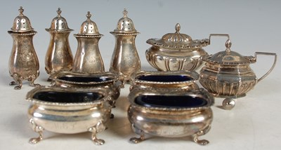 Lot 169 - A collection of assorted silver cruets to...