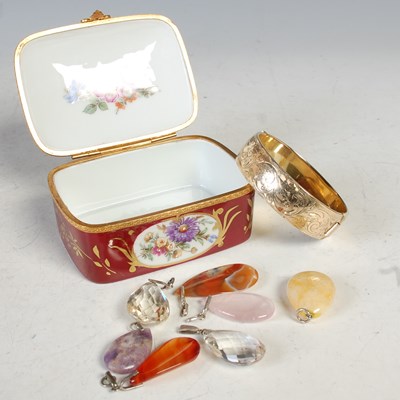 Lot 203 - A Limoges porcelain gilt metal trinket box...