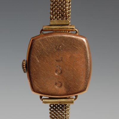 Lot 212 - A vintage 9ct gold cased bracelet watch, with...