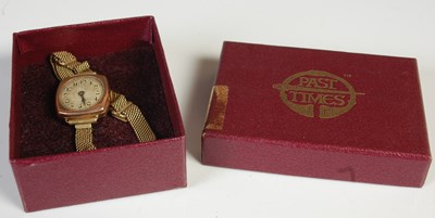 Lot 212 - A vintage 9ct gold cased bracelet watch, with...