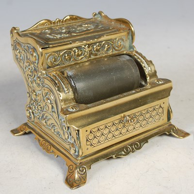 Lot 236 - A late 19th century brass stamp holder/...