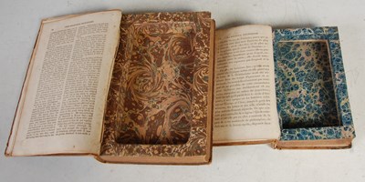 Lot 247 - Two antique leather Solander box books.