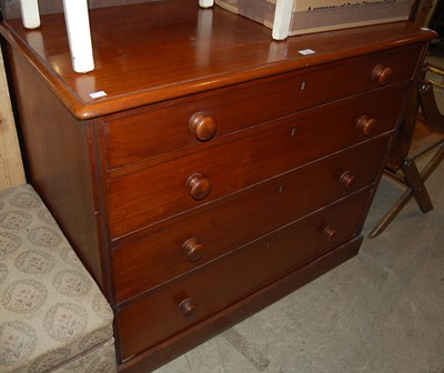 Lot 772 - A 19th century mahogany chest of four long...