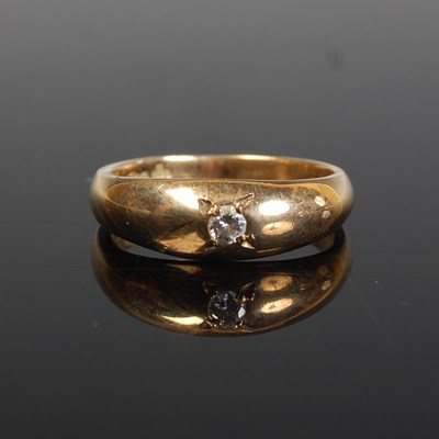 Lot 292 - A 9ct gold single stone diamond ring, size M...
