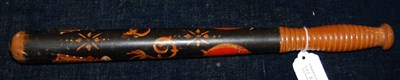 Lot 385B - A Victorian painted police truncheon with 'VR'...