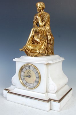 Lot 393 - A late 19th century white marble and gilt...