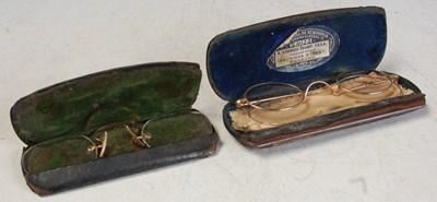 Lot 322 - Two cased pairs of yellow metal mounted...