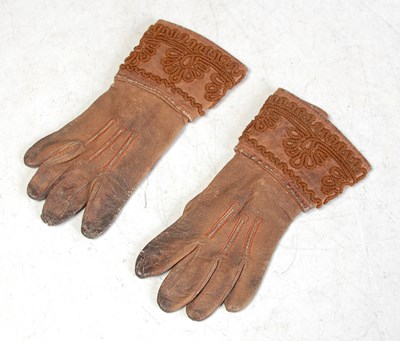 Lot 323 - A pair of antique childs leather gloves, with...
