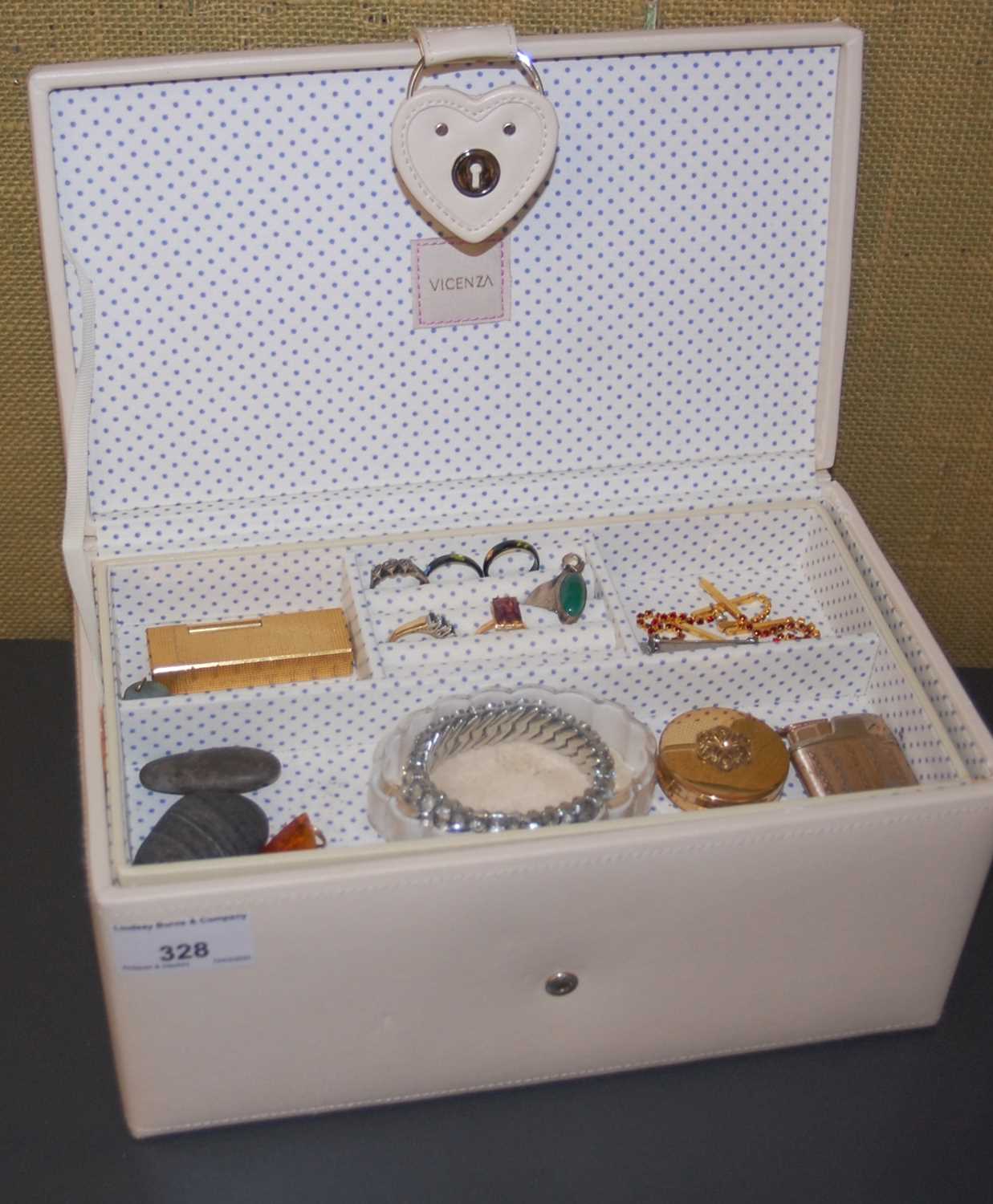 Lot 328 - A white Vicenza jewellery box containing a...