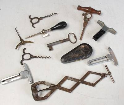 Lot 330 - A collection of assorted corkscrews, champagne...