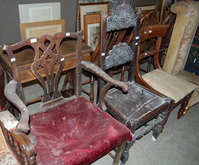 Lot 781 - An antique North of England oak side chair,...