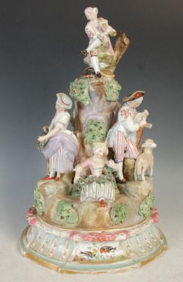 Lot 410 - A late 19th century Dresden porcelain figural...