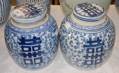 Lot 435 - Two similar Chinese porcelain blue and white...