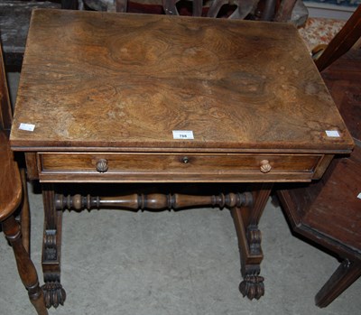 Lot 788 - A 19th century dark wood work box with fluted...