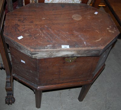 Lot 789 - A 19th century mahogany lead lined wine cooler