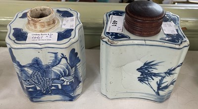 Lot 461 - A Chinese porcelain blue and white rectangular...
