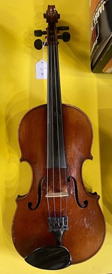 Lot 475 - A late 19th/ early 20th century violin,...