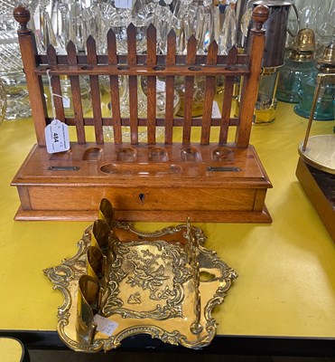 Lot 484 - A Treen pipe rack in the form of a fence, to...