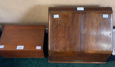 Lot 492 - A 19th century walnut stationery rack with two...
