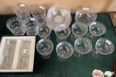 Lot 496 - A collection of glass ware to include a boxed...
