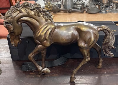 Lot 504 - A bronzed model of a horse, 20th century, 44cm...
