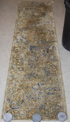 Lot 805 - A machine-made blue and green ground runner...