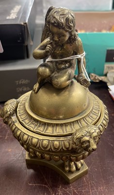 Lot 513 - A late 19th century brass bowl and cover, the...