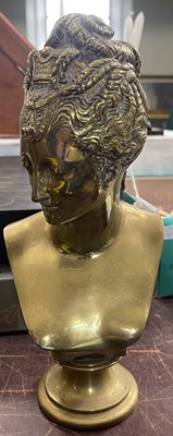 Lot 514 - A gilt metal bust, modelled as a Belle Epoque...