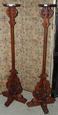 Lot 795 - A pair of Chinese darkwood lantern stands