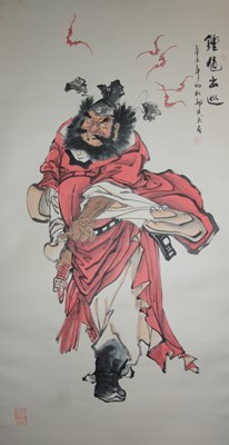 Lot 543 - A Chinese scroll depicting Zhong Kui, 178cm...