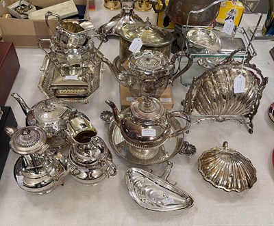 Lot 549 - A collection of EP ware to include a four...