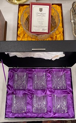 Lot 550 - A boxed set of six Edinburgh Crystal tumblers,...