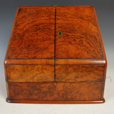 Lot 552 - A late 19th century walnut tabletop stationery...