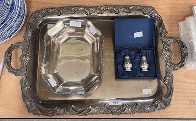 Lot 553 - A collection of EP ware to include twin...