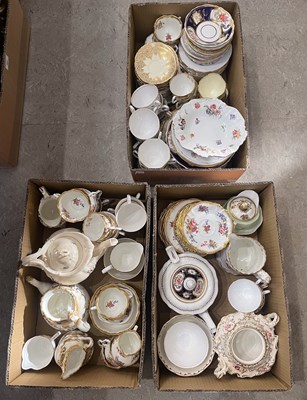 Lot 593 - Three boxes - assorted English tea wares, 19th...