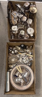 Lot 595 - Two boxes - assorted EP ware.
