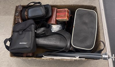 Lot 596 - Box - assorted vintage and later cameras,...