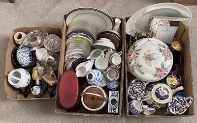 Lot 598 - Three boxes - assorted household ceramics,...