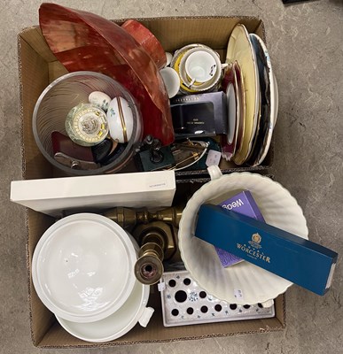 Lot 603 - Two boxes - assorted household items to...