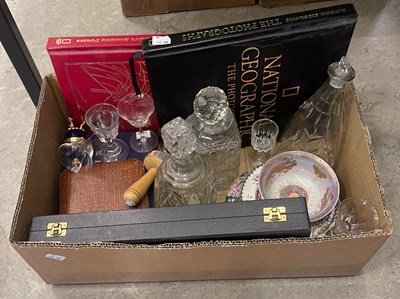 Lot 606 - Box - assorted ceramics and glass ware, three...
