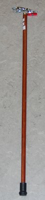 Lot 609 - A vintage Finna walking cane, with Jaguar car...