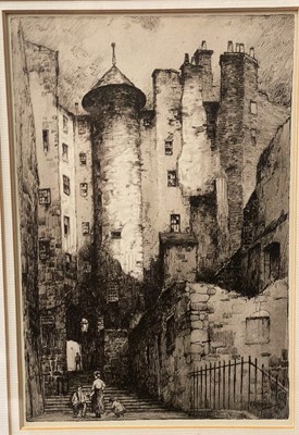 Lot 643 - John Nisbet (1868-1951) 
Street scene with...
