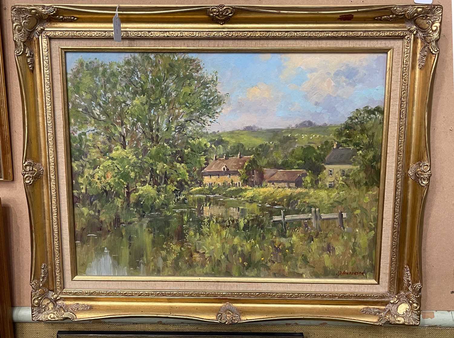 Lot 652 - J. D. Henderson 
The Stream, Cotswolds 
oil on...