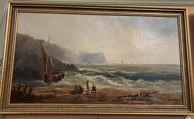 Lot 658 - G. Marcel (19th century)  
Coastal scene with...