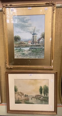 Lot 673 - J. Hamilton Glass SSA 
Canal scene with...