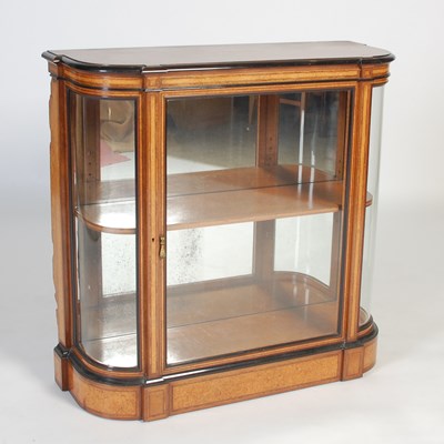 Lot 129 - A late 19th century Amboyna and ebony lined...