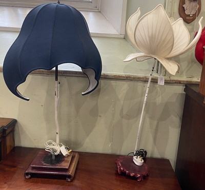 Lot 688 - Two table lamp mounts and shades,...